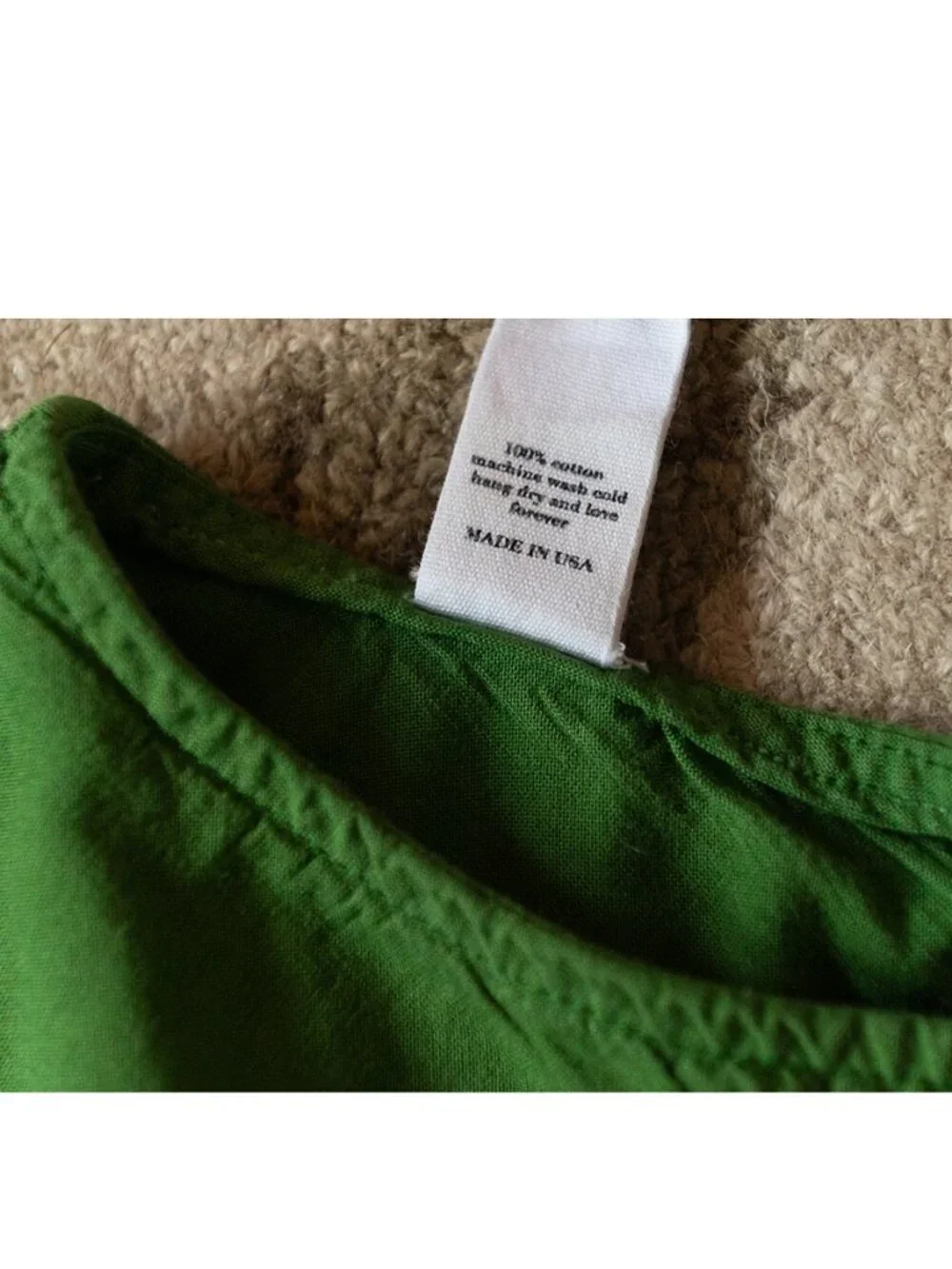 Alice & Ames Green Cotton Dress Size 8 Made in USA